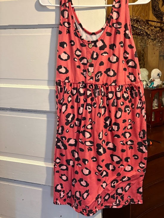 Dresses & Skirts - Sleeveless Pink Leopard-Print Summer Dress